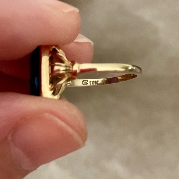 10k London Blue Topaz Yellow Gold Ring - Picture 7 of 12